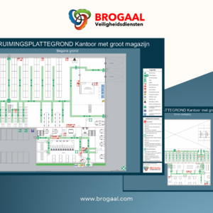 Tabletop Ontruimingsplattegrond KANTOOR MET GROOT MAGAZIJN