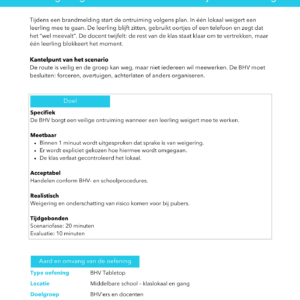 BHV Scenariokaarten- Middelbare school bundel 10x A4 kaarten